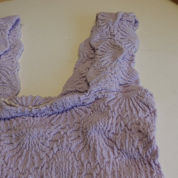 Free People Love Letter Jacquard Floral Square Neck Cami Top Purple Size XS/S - Picture 2 of 5